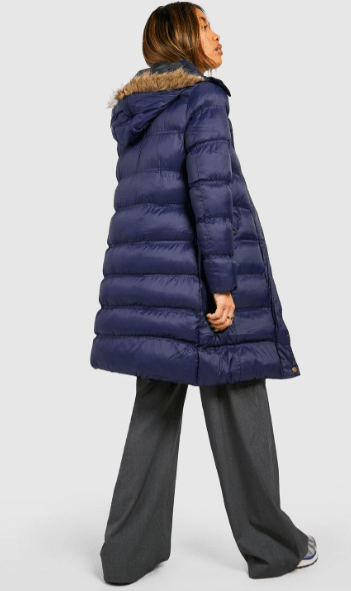 Women's Hooded Parka Puffer Coat In Blue