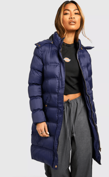Women's Hooded Parka Puffer Coat In Blue