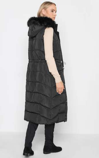 Women's Sleeveless Parka Puffer Coat In Black